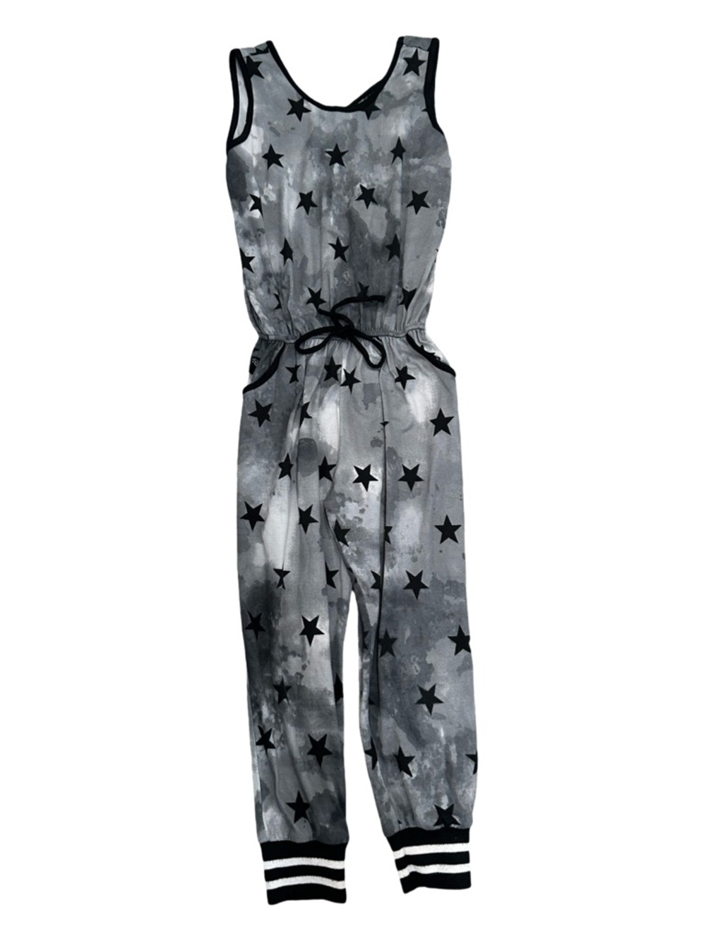 Pixie Lane Girls Size 6 Gray Star Print Tie Dye Romper